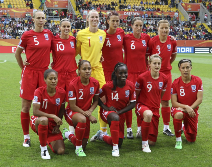 England's team pose for a group picture before their match against New Zealand