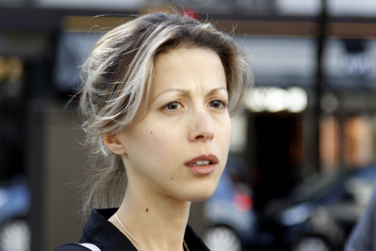 French writer Tristane Banon leaves the office of her lawyer David Koubbi in Paris