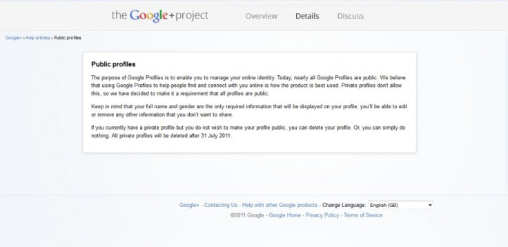 Google+ service statement