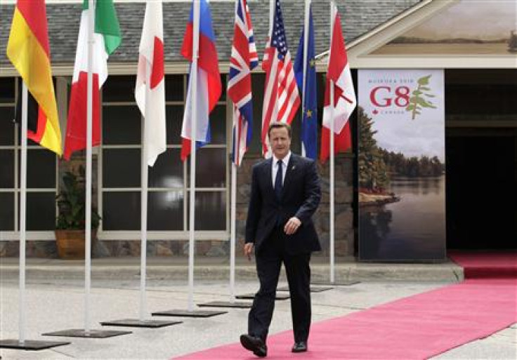 Britain&#039;s PM Cameron arrives at the G8 Summit at the Deerhurst Resort in Huntsville, Ontario