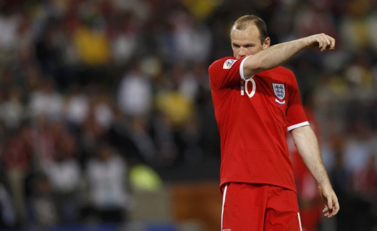 England's Wayne Rooney reacts during the 2010 World Cup second round soccer match against Germany