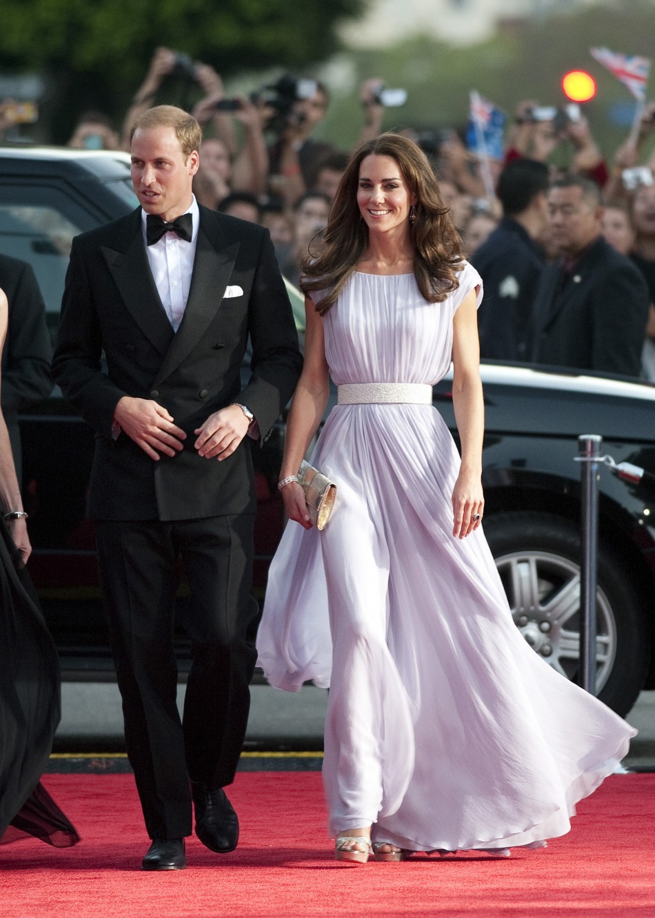 Britians Prince William and his wife Catherine, Duchess of Cambridge, arrive at the BAFTA Brits to Watch event in Los Angeles