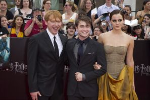 Cast members Grint, Radcliffe and Watson arrive for premiere of the film "Harry Potter and the Deathly Hallows: Part 2" in New York
