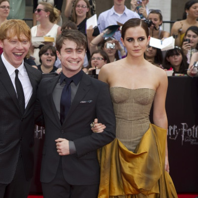 Cast members Grint, Radcliffe and Watson arrive for premiere of the film &quot;Harry Potter and the Deathly Hallows: Part 2&quot; in New York