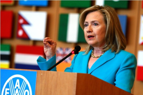 U.S. Secretary of State Hillary Clinton speaks at the UN Food and Agriculture Organization in Rome