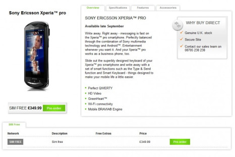 Sony Ericsson Website