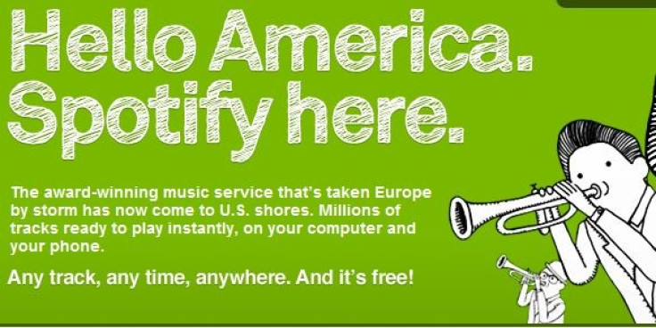 A Spotify poster greeting the US