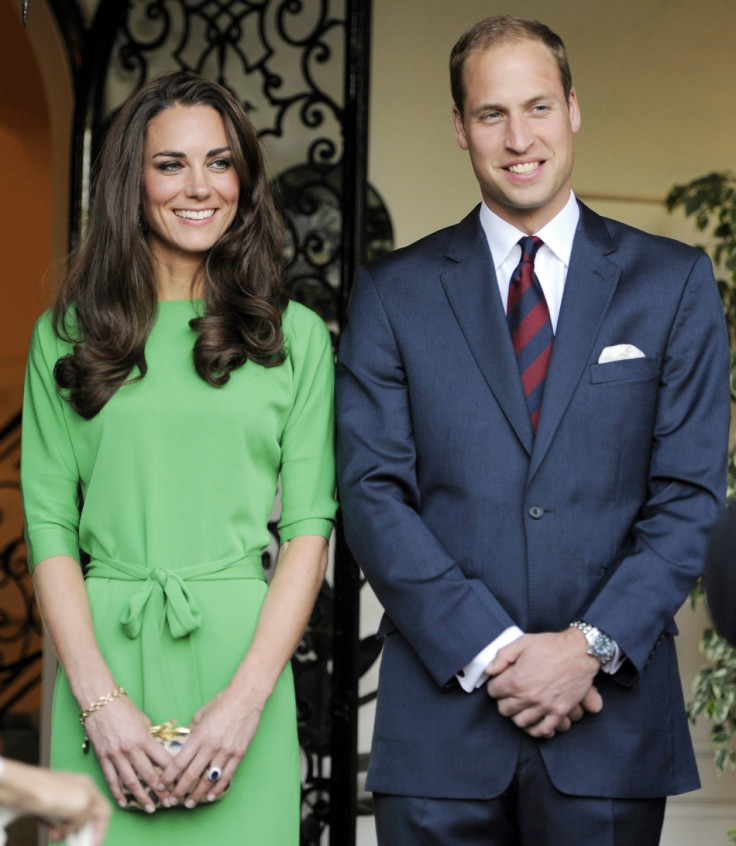 Britain's Prince William and his wife Kate Middleton, Duchess of Cambridge, attend a private reception at the British Consul-General's residence in Los Angeles