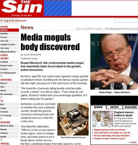 The Sun Fake Page