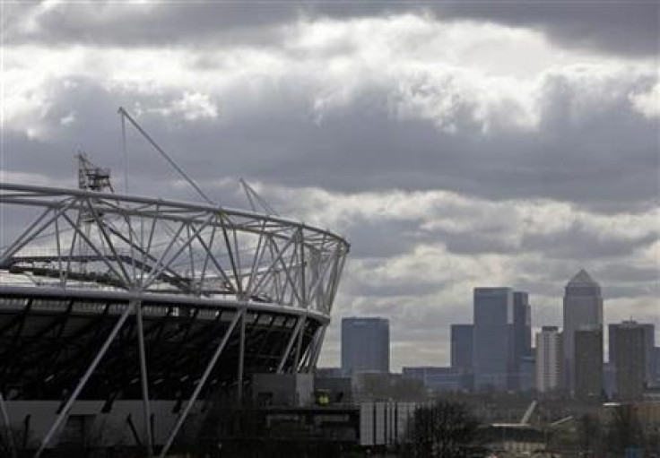 The Olympic Stadium, being constructed for the London 2012 Olympic games, is pictured in east London