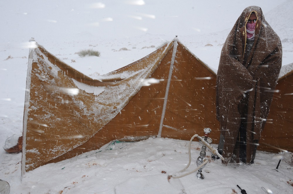 Saudi Arabia's Winter Wonderland Snowstorm Alexa Turns Desert White