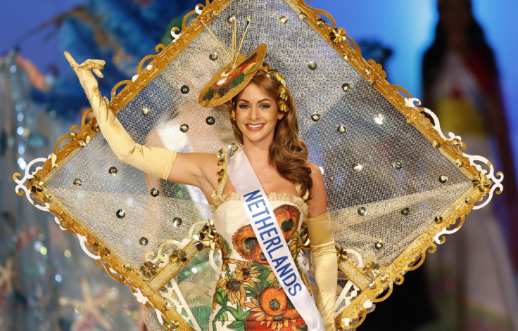 Miss Netherlands Nathalie den Dekker shows off her national costume.