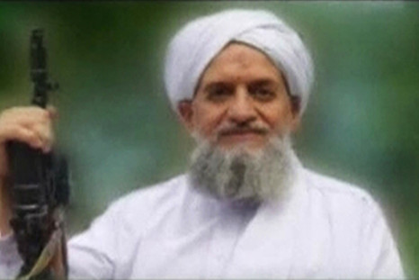 A photo of Al Qaeda's leader Egyptian Ayman al-Zawahiri
