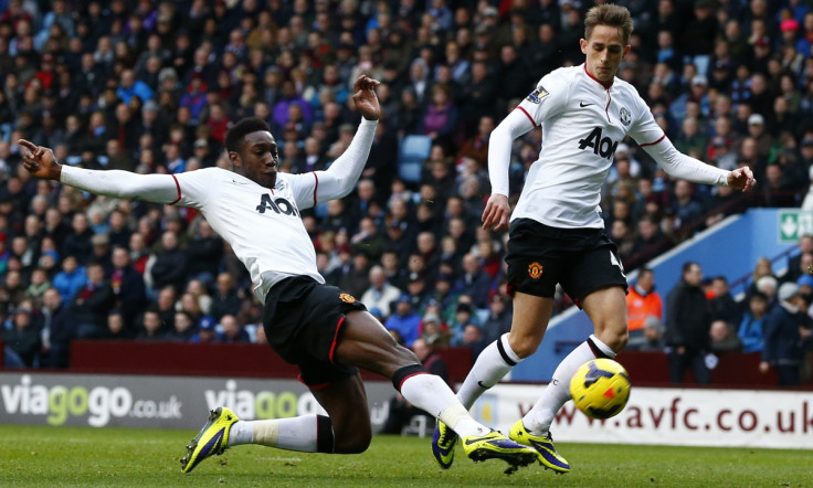 Danny Welbeck attacks the ball