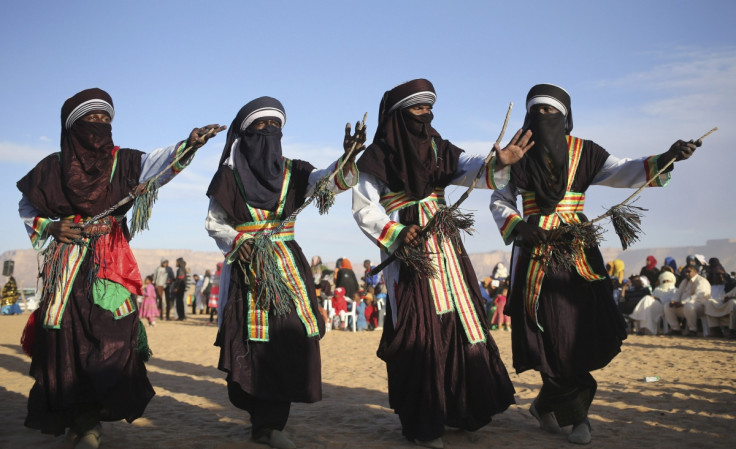 A Tuareg band performs a traditional dance during the 19th Ghat Festival of Culture and Tourism, in Ghat, Libya.