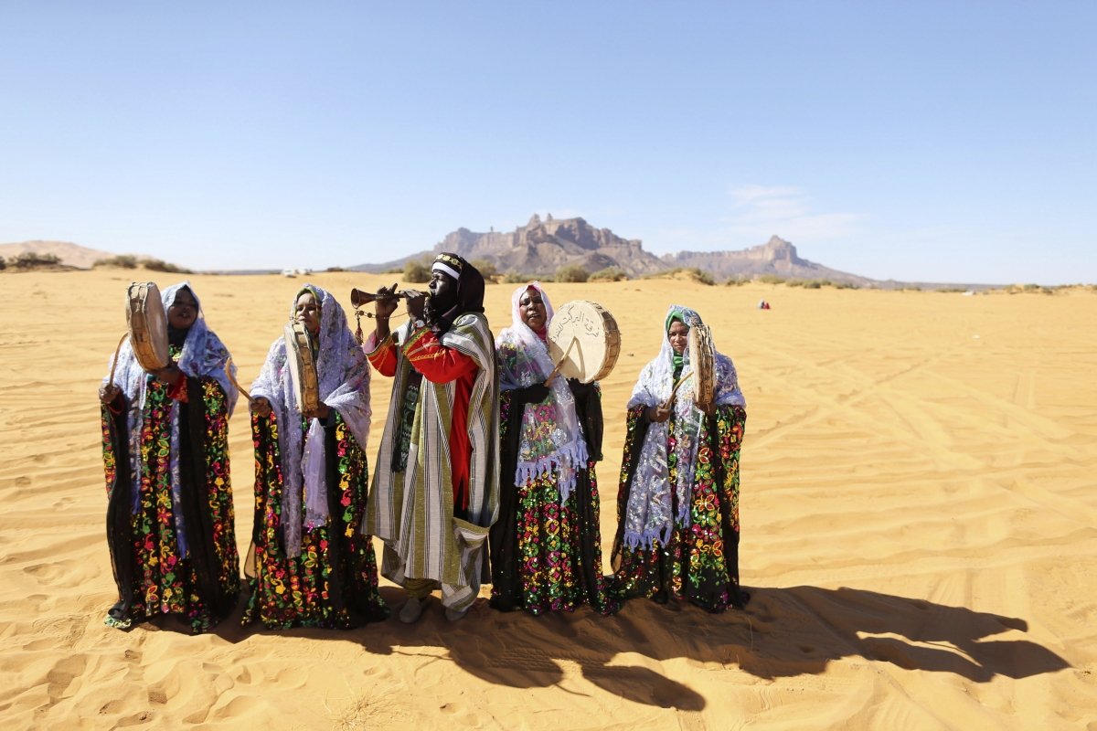 A Tuareg band performs folkloric songs