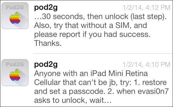 Evasi0n 7 iOS 7 Untethered Jailbreak: New Tips to Fix Retina iPad Mini Boot Loop Issue