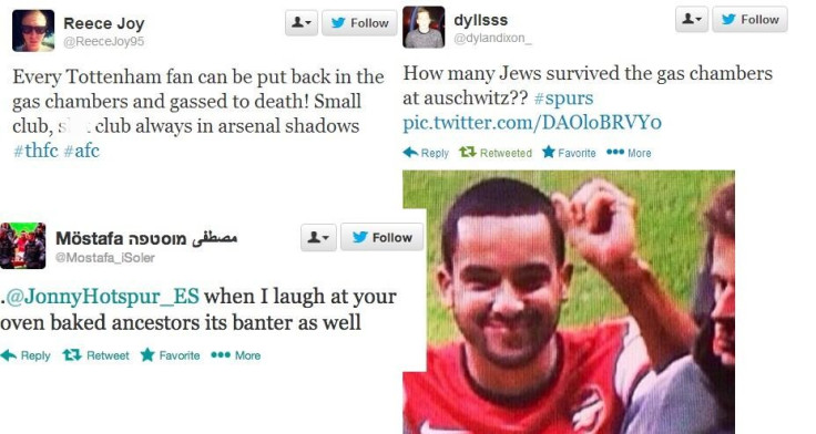 A selection of anti-semetic tweets by Arsenal fans were compiled on distributed among Spurs fans on Twitter and Facebook