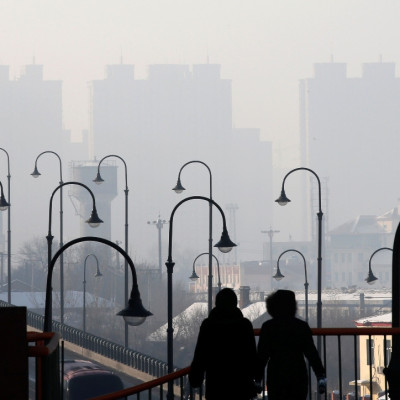 China Smog Downtown Harbin