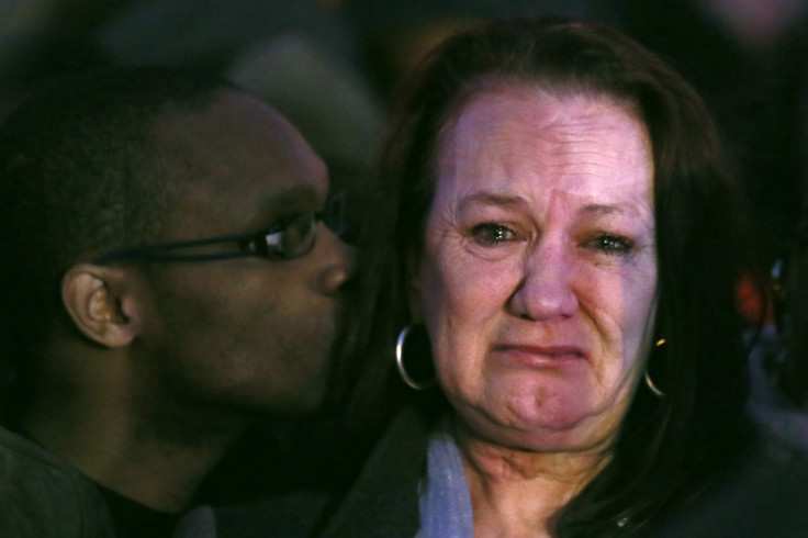 Pamela Duggan weeps outside the High Court after the verdict that Mark Duggan was lawfully killed by police