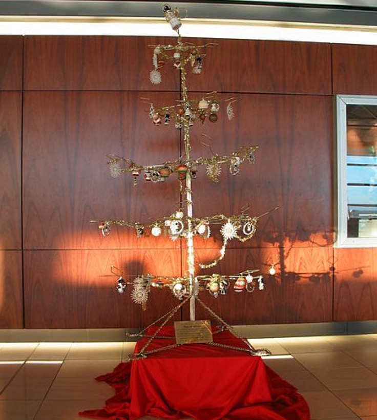 A sorry-looking Christmas tree in Cape Town airport, South Africa