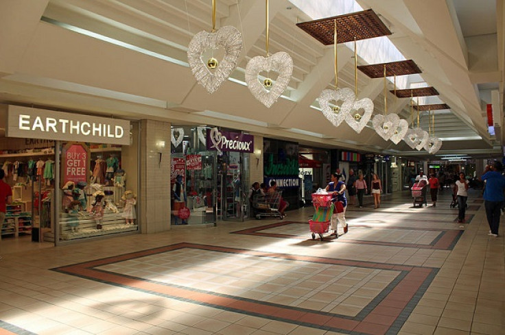 Some low key Christmas decorations in a South African shopping mall