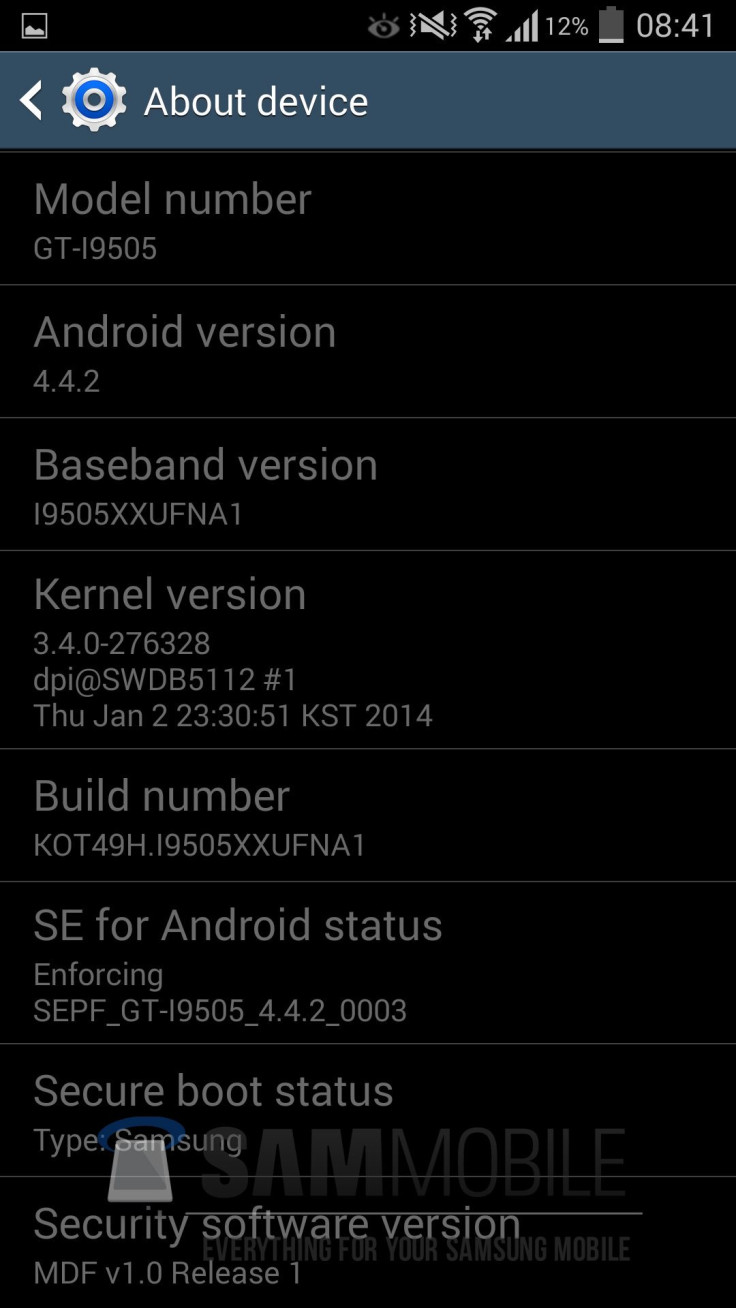 Root Galaxy S4 on I9505XXUFNA1 Android 4.4.2 Leaked Test Firmware