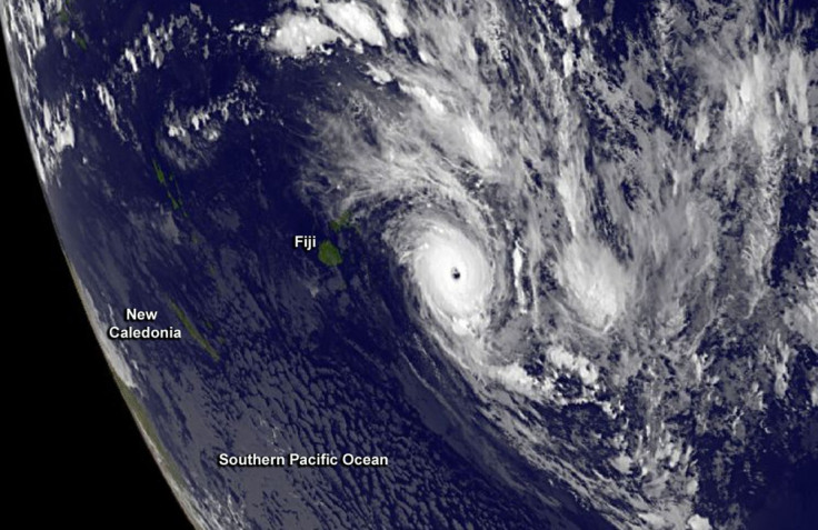 A clear-eyed Cyclone Ian is shown lashing the Tonga Islands.