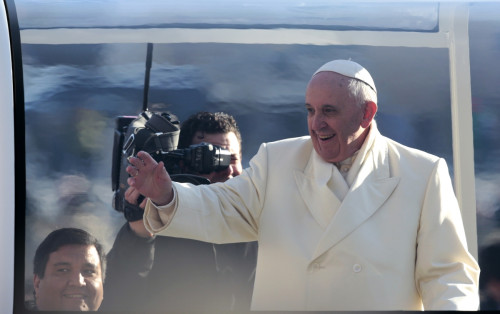 Number 4: Pope Francis arrives by popemobile at Saint Peter's square at the Vatican. Number 4: Pope Francis arrives by popemobile at Saint Peter's square at the Vatican.