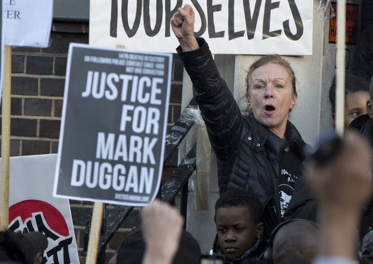 Vigil for Mark Duggan outside Tottenham police station