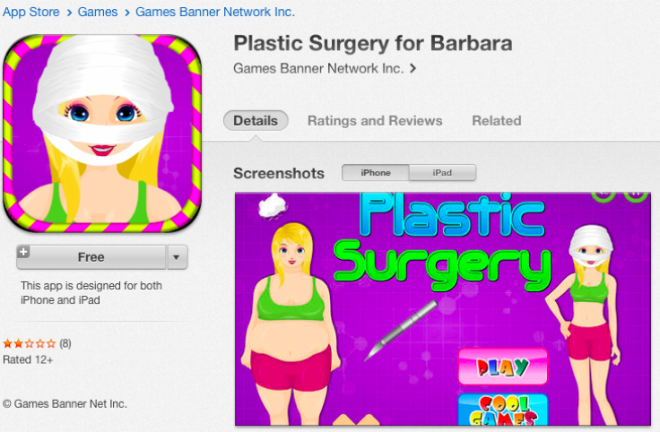Plastic Surgery App for Kids Remains Available