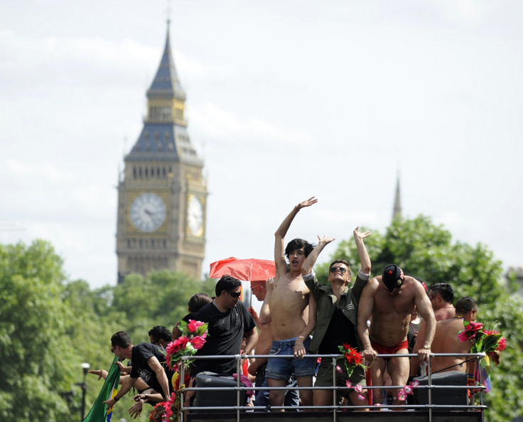 Gay Pride revelers at Parliament: Probably not there for a gay cure