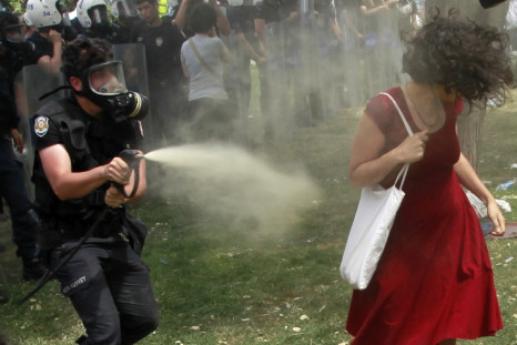 Tear gas woman Turkey