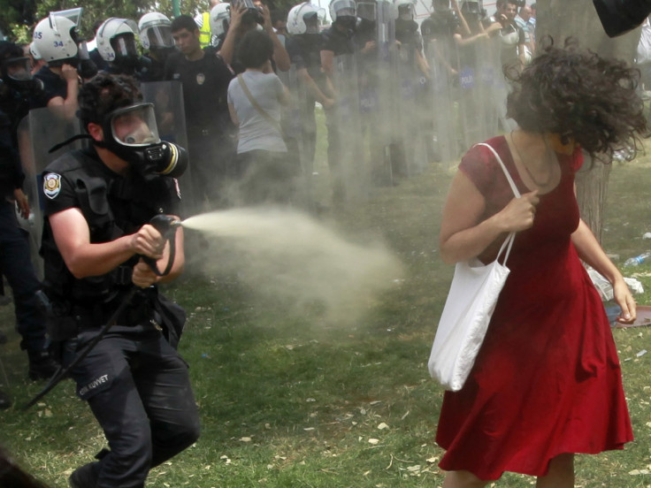Tear gas woman Turkey