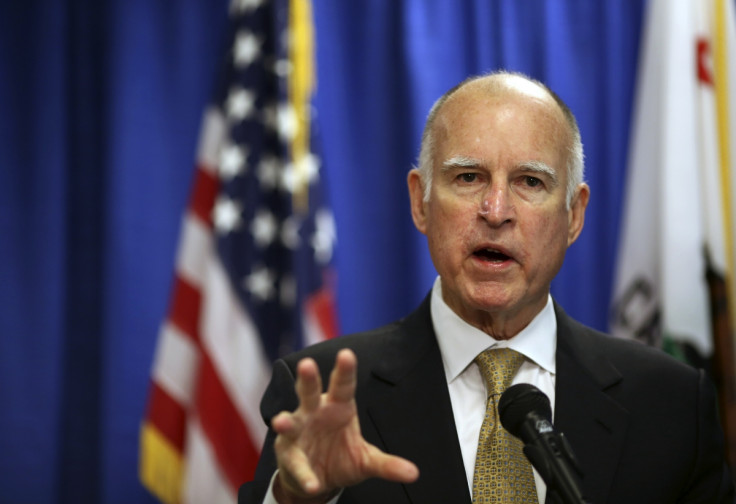 California governor Jerry Brown declares a drought during a press conference on January 17 in San Francisco.