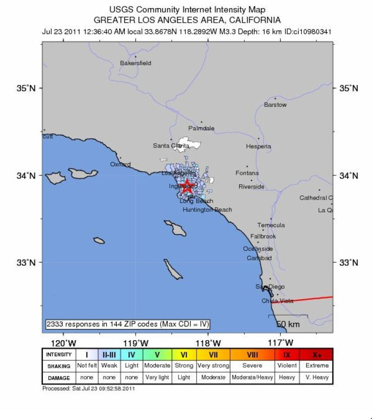 USGS Los Angles Earth Quake