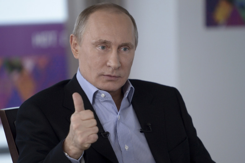 President Vladimir Putin during a live television interview in Sochi, Russia.