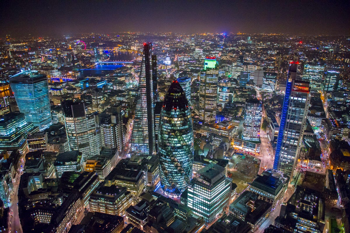 city of London at night