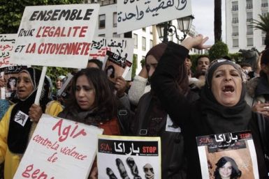 Women protesting in Morocco