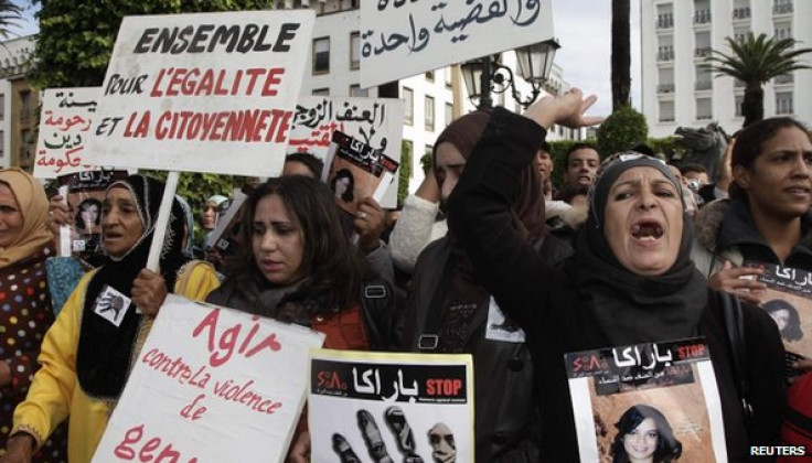 Women protesting in Morocco