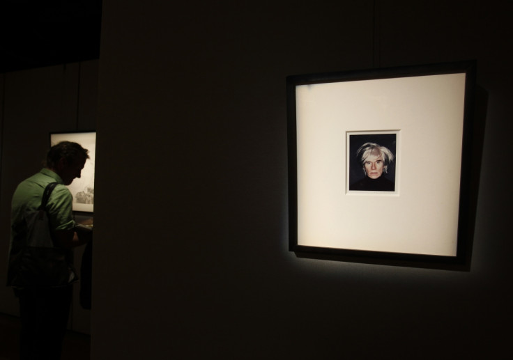 A polaroid self-portrait by US artist Andy Warhol, stamped with his name, displayed at Sotheby's Hong Kong Gallery September 11, 2013