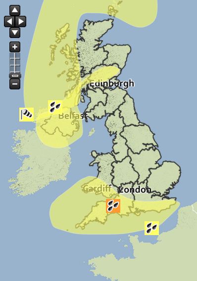 Met Office Issues Heavy Rain And Strong Winds Warning For UK