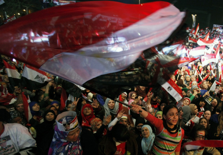 Supporters of Egypt's army and police gather at Tahrir square in Cairo, on the third anniversary of Egypt's uprising