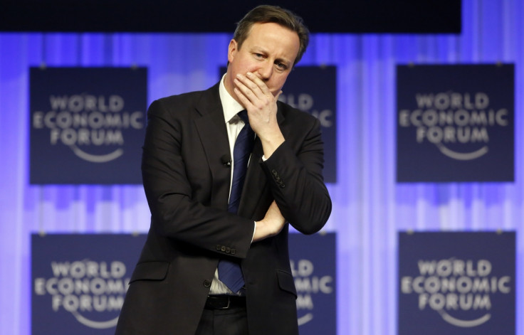 In a speech to be delivered at the Federation of Small Business conference on 27 January, Cameron will pledge to simplify or axe around 3,000 "unnecessary regulations" Here he is at the World Economic Forum 2014