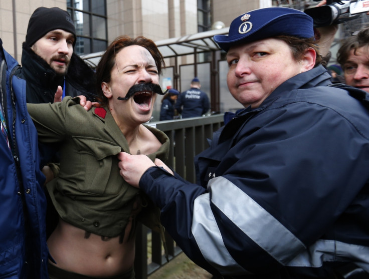 Femen protest in Brussels