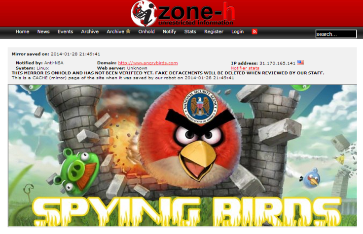 Angry Birds Website Hacked