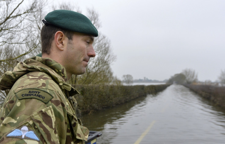 Major Al Robinson of the Royal Engineers near Muchelney, a village which has been cut off for weeks