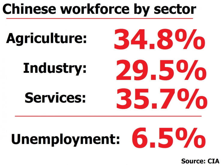 China workforce by sector