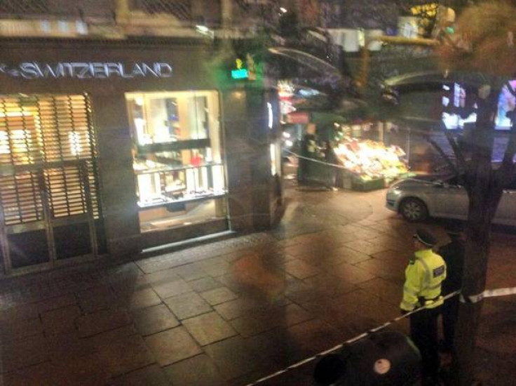 Scene at Watches of Switzerland after rush hour robbery on Oxford Street