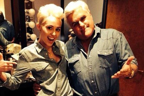 Miley Cyrus and Jay Leno